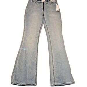 BDG Urban Outfitters Women's Flare Jeans Frayed Waist Zipper Light Wash